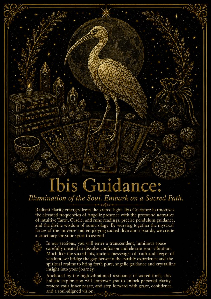 Ibis Guidance: Illumination of the Soul. Embark on a Sacred Path.