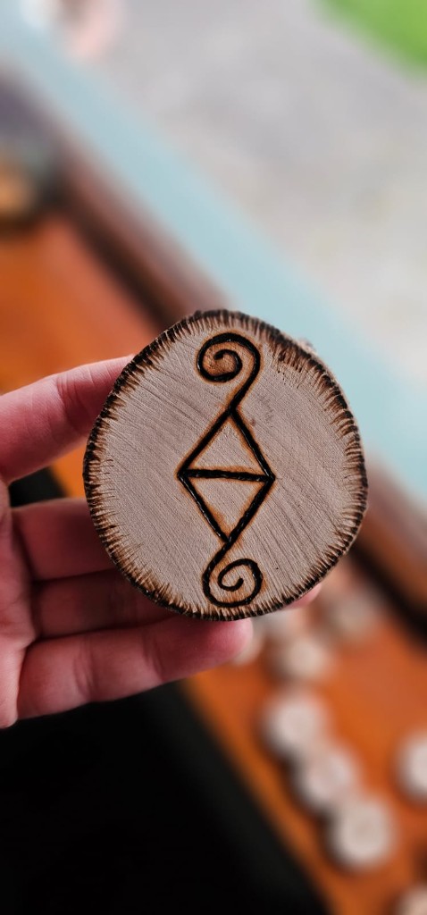 Baltic Pattern Wooden Amulet