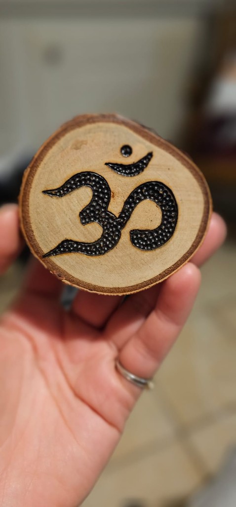 Om Meditation Wooden Token