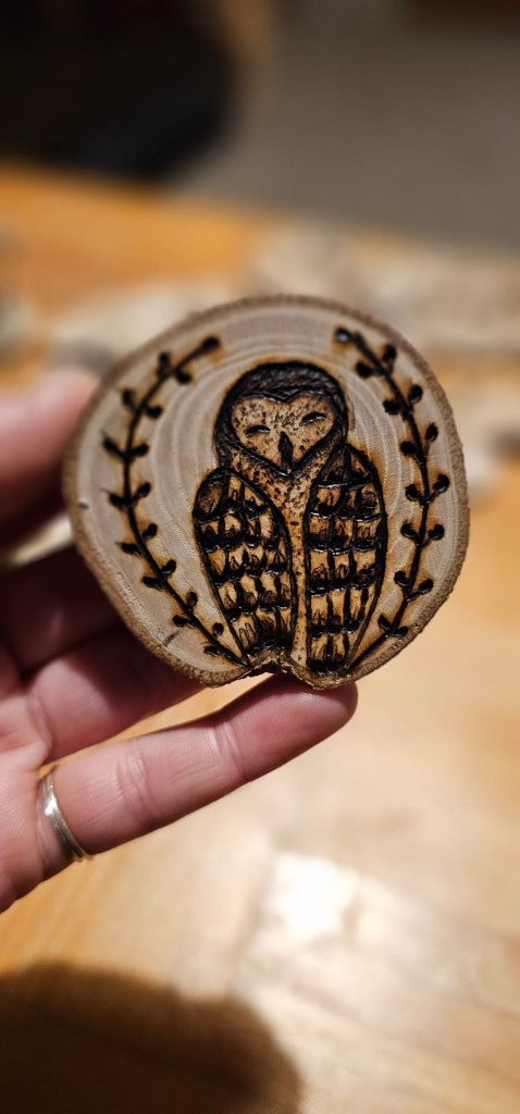 Owl Wooden Talisman
